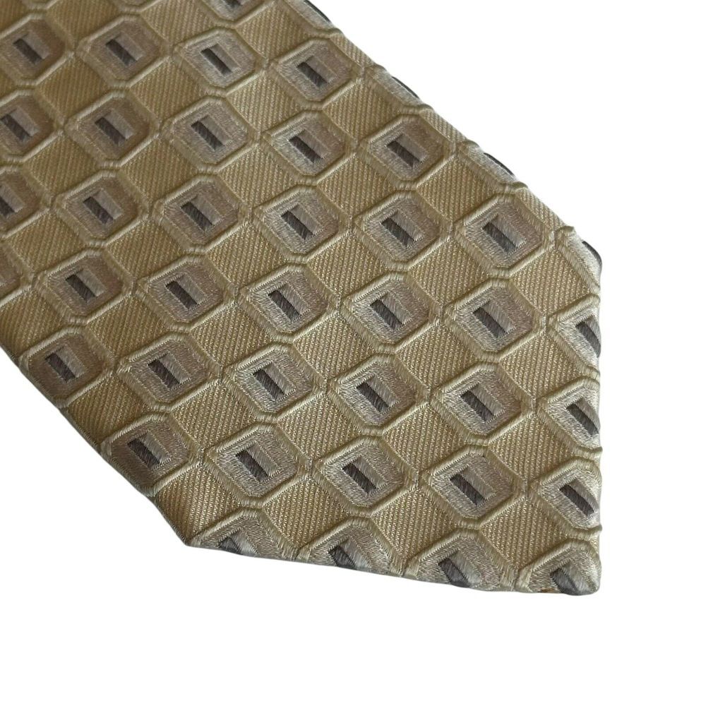 Men's Ermenegildo Zegna Woven‎ Silk Tie Geometric Textured Made in Italy